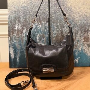 Y2K black leather Coach Kristin Hobo Shoulder bag w/silver hardware